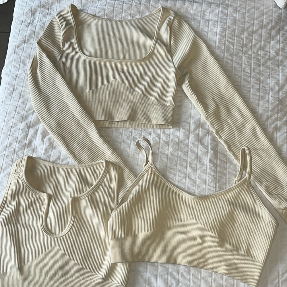 QQQ 3 pc Top Set (CREAM SMALL)